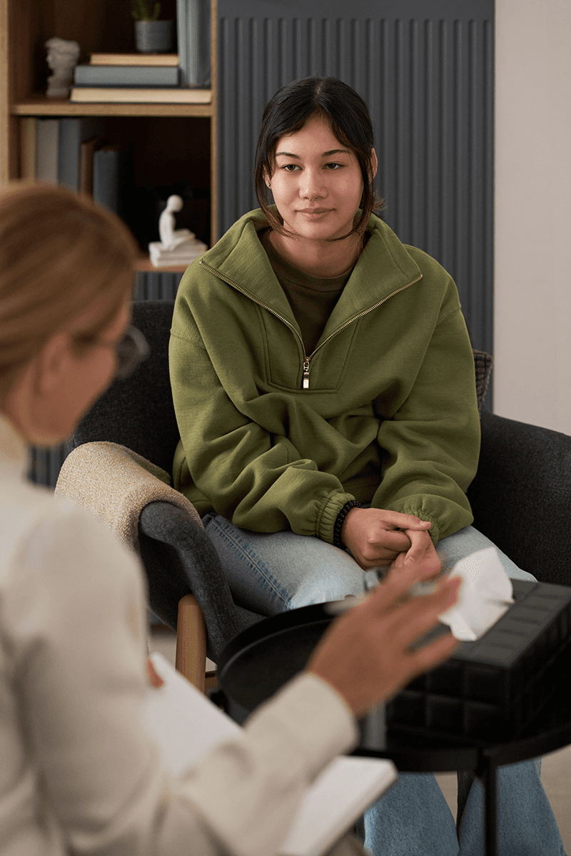 young woman in therapy